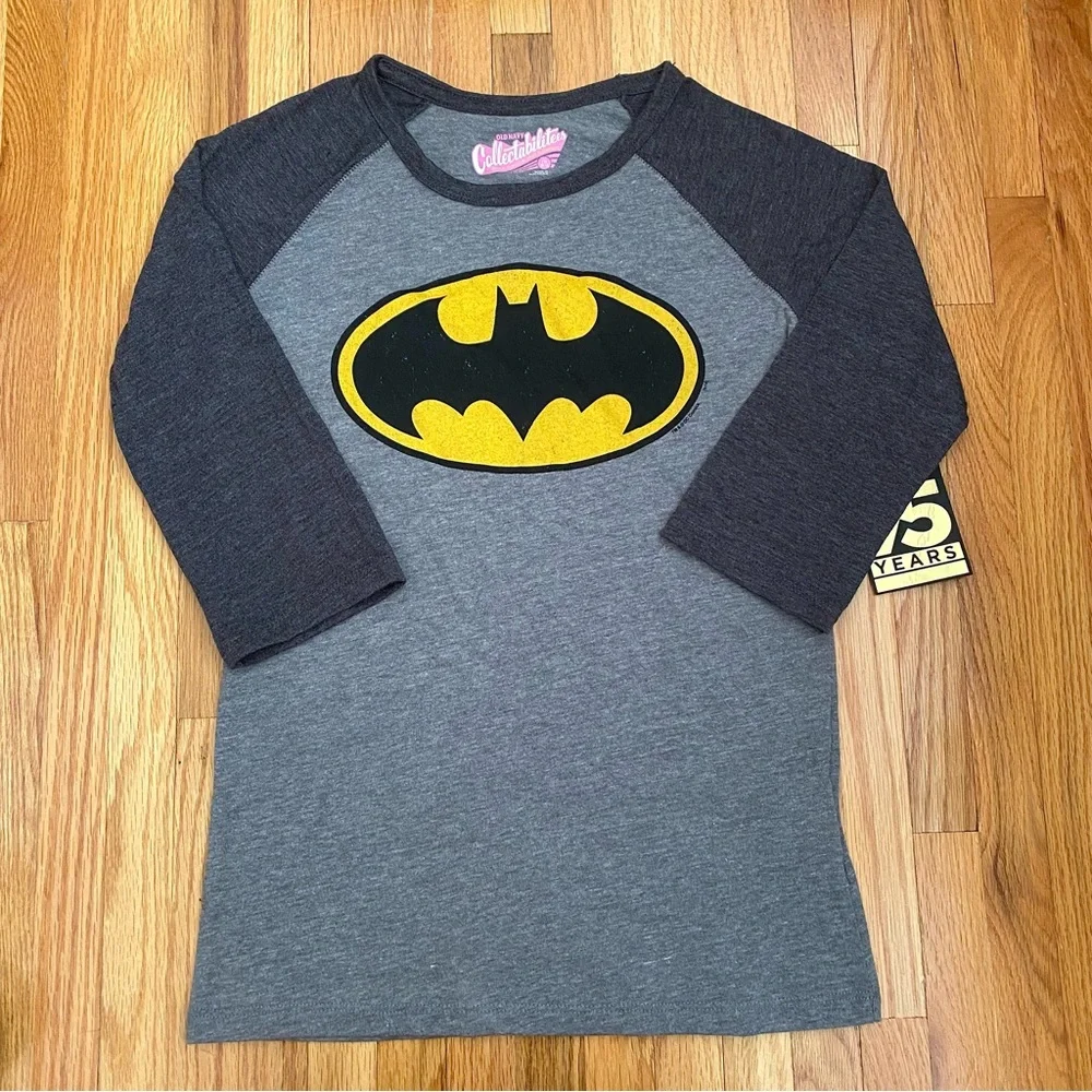 Old Navy Collectabilitees Batman 75th Anniversary Girls 3/4 Sleeve Shirt Size L